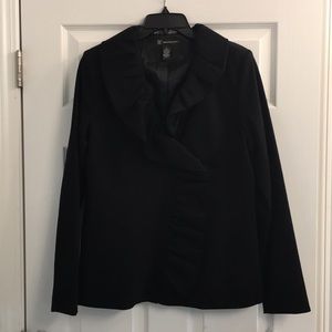 INC Black Blazer with ruffle detail